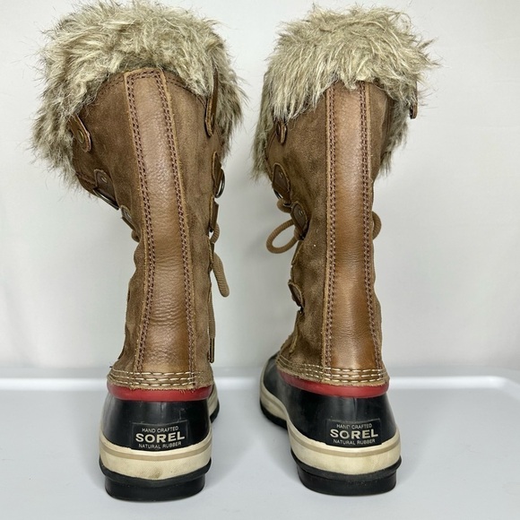 Sorel Joan of Arctic Waterproof Camel Red Faux Fur Tall Winter Boots Women’s 6 - Picture 12 of 12